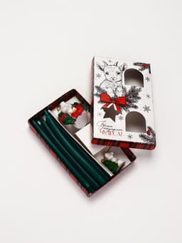 Подарочный набор: свечи 4 шт., елочные игрушки 2 шт. «Зима подарит чудеса!»
