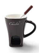 Фондюшница «Шоколад», 125 мл, 12.5×8.7×11.5 см, со шпажкой 13 см, керамика, коричневая