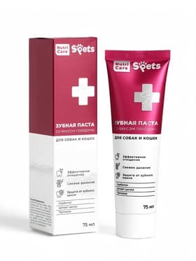 Зубная паста Spets для собак и кошек, со вкусом говядины, 75 мл