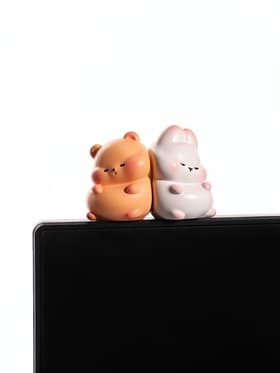 Мини - фигурка на монитор «Мишка и зайка», набор 2 шт., 5×2.5×3.8 см