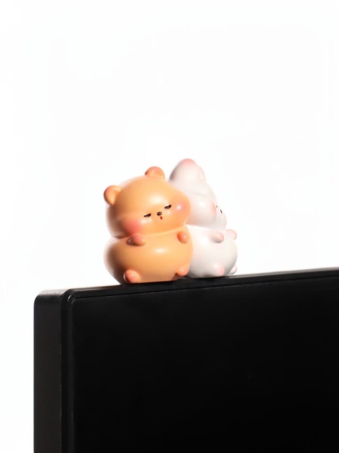 Мини - фигурка на монитор «Мишка и зайка», набор 2 шт., 5×2.5×3.8 см