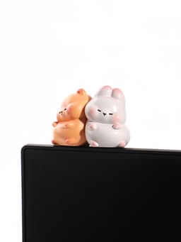 Мини - фигурка на монитор «Мишка и зайка», набор 2 шт., 5×2.5×3.8 см