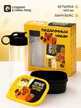 Набор «ЗОЖ», ланч-бокс 500 мл, бутылка 450 мл