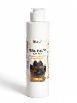 Гель-мыло для лап Milv, для кошек и собак, 250 мл