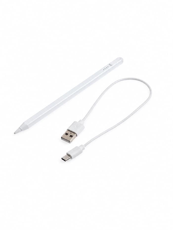 Стилус универсальный, 3 наконечника, кабель Type C- USB, белый