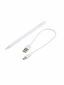 Стилус универсальный, 3 наконечника, кабель Type C- USB, белый