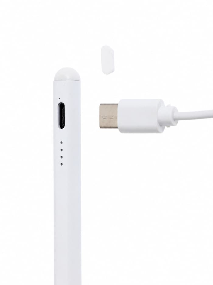 Стилус универсальный, 3 наконечника, кабель Type C- USB, белый