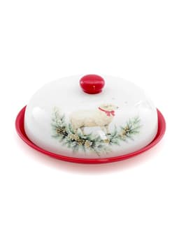Блинница Доляна «Новогодний гость. Символ года», 23.5×23.5×9.7 см, доломит, белая, красная