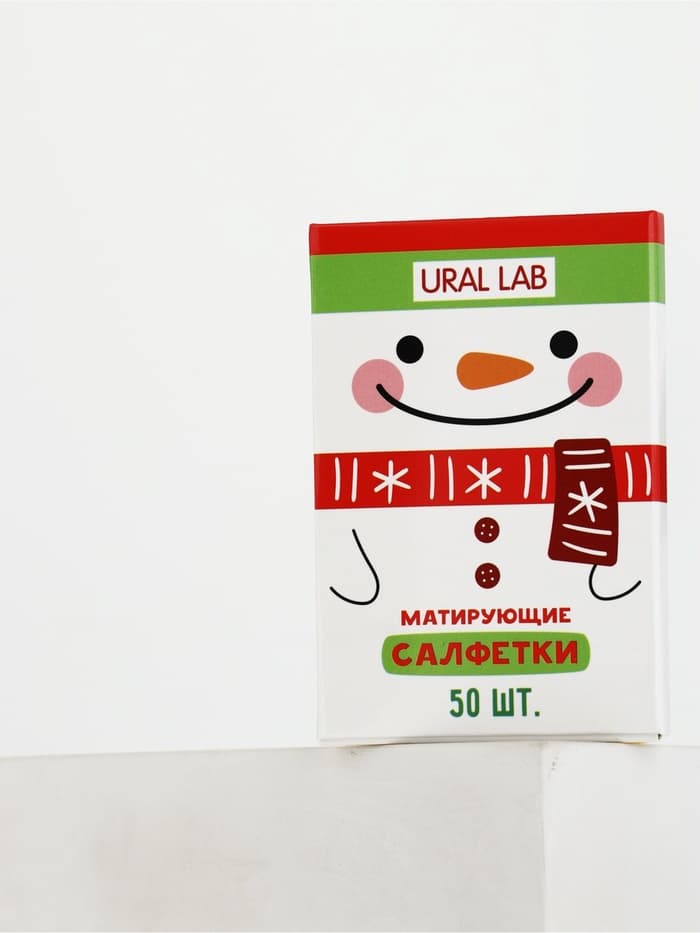 Матирующие салфетки для лица «Снеговик», 50 шт., URAL LAB