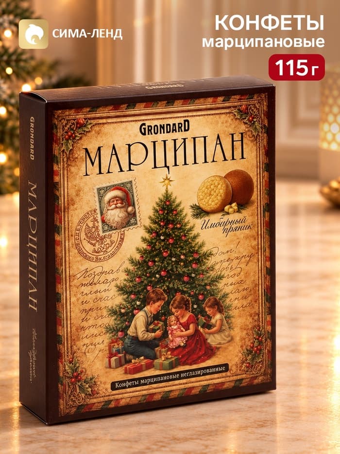Конфеты марципановые неглазированные «Имбирный пряник», 115 г