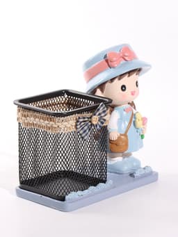Фигура - карандашница«Девочка с цветами» полистоун, 8.4×15×15.5 см