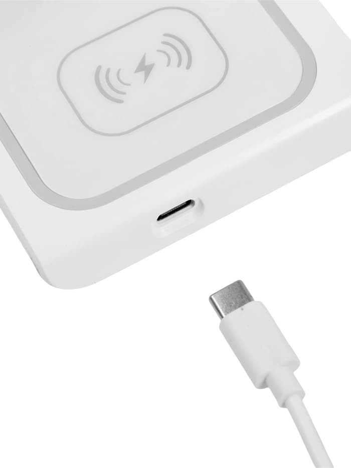 Зарядная станция 3 в 1, 3 А, 15 W, подсветка, кабель USB-Type-C, белая