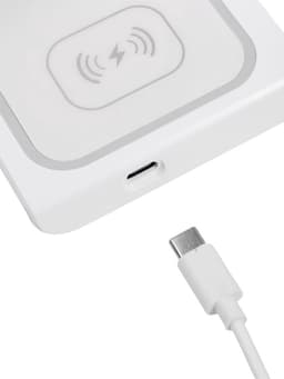 Зарядная станция 3 в 1, 3 А, 15 W, подсветка, кабель USB-Type-C, белая