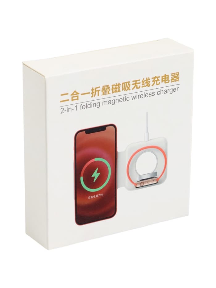Зарядная станция 2 в 1, 3 А, 15 W, кабель USB-Type-C, черная