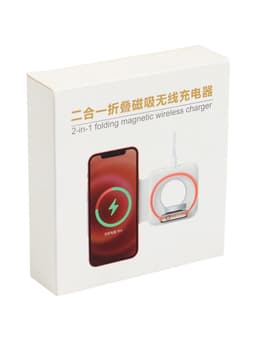 Зарядная станция 2 в 1, 3 А, 15 W, кабель USB-Type-C, черная