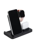 Зарядная станция 3 в 1, 3 А, 15 W, кабель USB-Type-C, черная