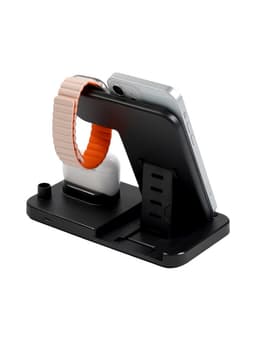 Зарядная станция 3 в 1, 3 А, 15 W, кабель USB-Type-C, черная