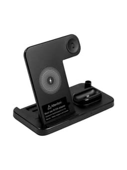 Зарядная станция 3 в 1, 3 А, 15 W, кабель USB-Type-C, черная