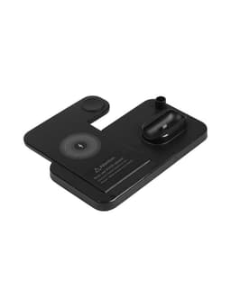 Зарядная станция 3 в 1, 3 А, 15 W, кабель USB-Type-C, черная
