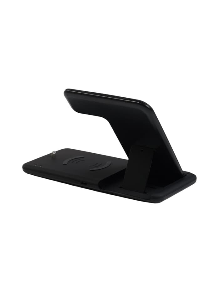 Зарядная станция 4 в 1, 3 А, 15 W, кабель USB-Type-C, черная