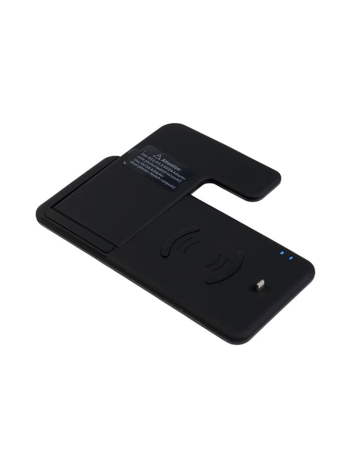 Зарядная станция 4 в 1, 3 А, 15 W, кабель USB-Type-C, черная