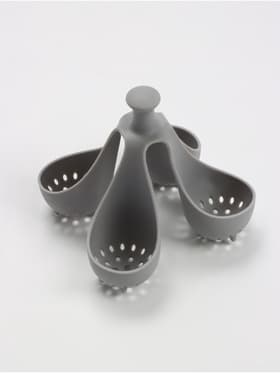 Подставка для варки и хранения яиц, 4 ячейки, 15×15×5 см, пластик, серая