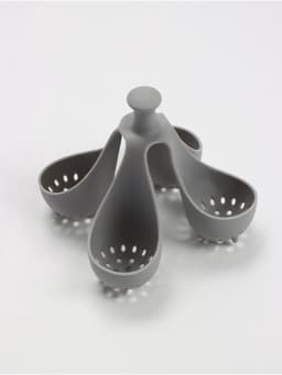 Подставка для варки и хранения яиц, 4 ячейки, 15×15×5 см, пластик, серая