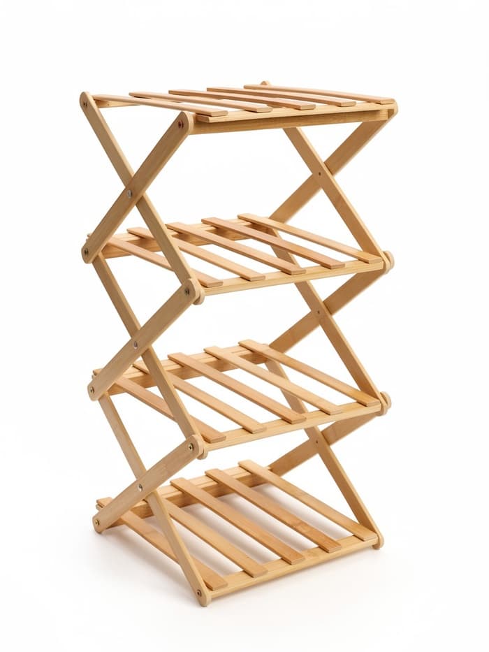 Полка для обуви «Сали», 4 яруса, бамбук, 24.5×25×56 см
