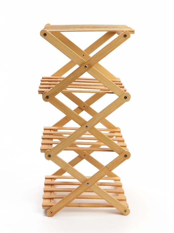 Полка для обуви «Сали», 4 яруса, бамбук, 24.5×25×56 см