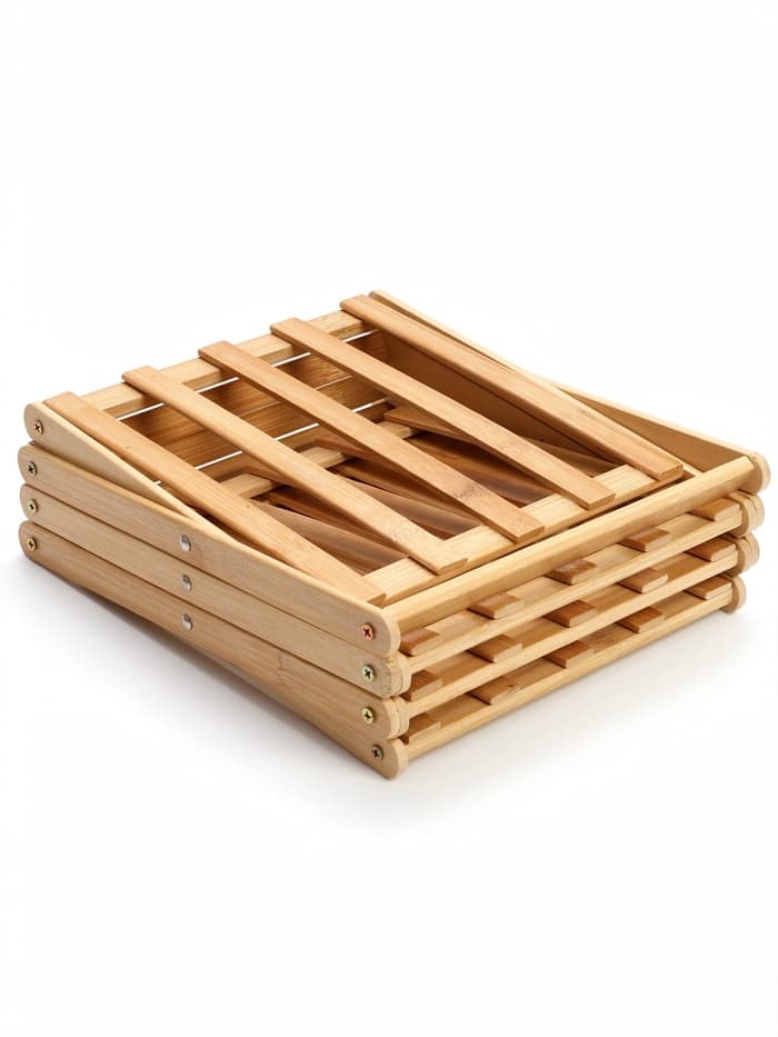 Полка для обуви «Сали», 4 яруса, бамбук, 24.5×25×56 см