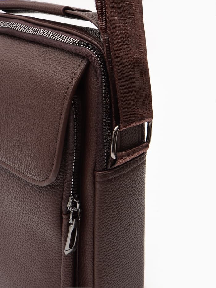Сумка на молнии, 22×6.5×25 см, коричневая