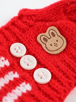 Одежда для игрушки, кофта и повязка на голову, красный