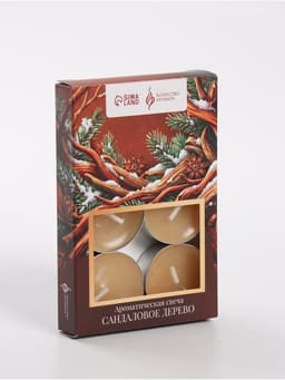Свечи ароматические чайные «Зимняя сказка», набор 6 шт., сандаловое дерево
