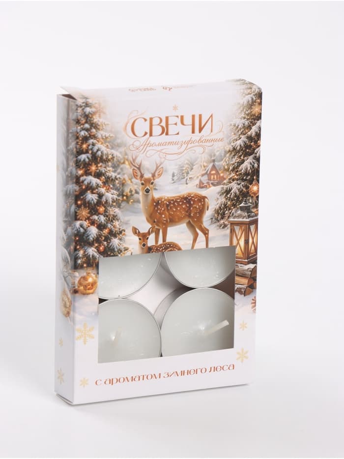 Свечи ароматические чайные «Зимний лес», набор 6 шт.