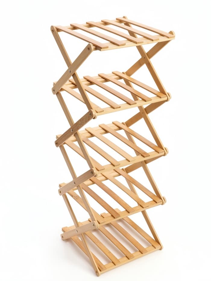 Полка для обуви «Сали», 5 ярусов, бамбук, 24.5×25×75 см