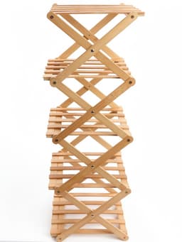 Полка для обуви «Сали», 5 ярусов, бамбук, 24.5×25×75 см