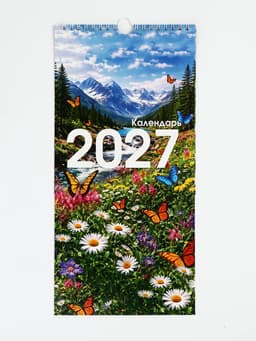Календарь 2027 на ригеле «Природа-цветы» 16.5×34 см