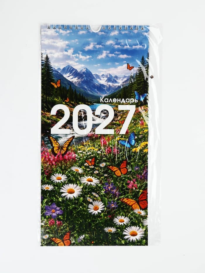 Календарь 2027 на ригеле «Природа-цветы» 16.5×34 см