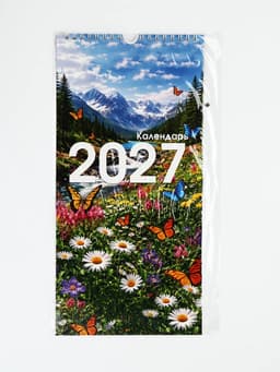 Календарь 2027 на ригеле «Природа-цветы» 16.5×34 см