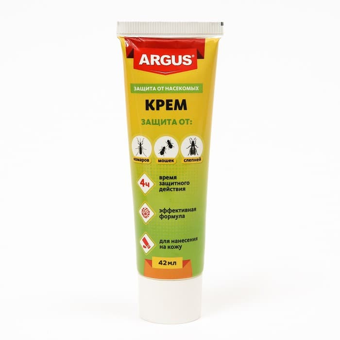 Крем от комаров, мокрецов, мошек, слепней, для всей семьи, туба, 42 мл, Argus