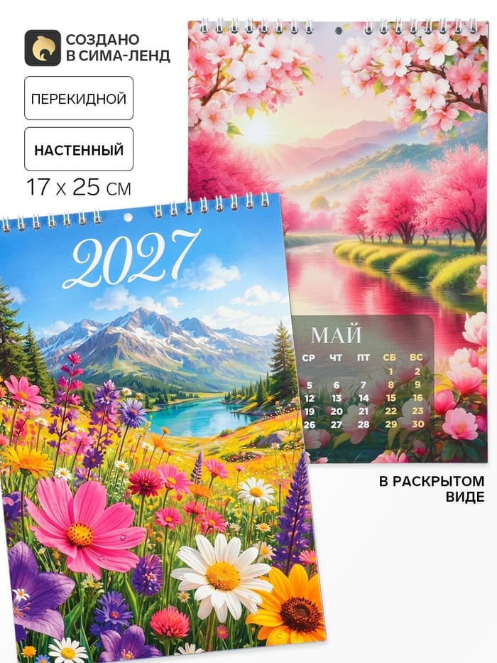 Календарь 2027 на пружине без ригеля «Природа»