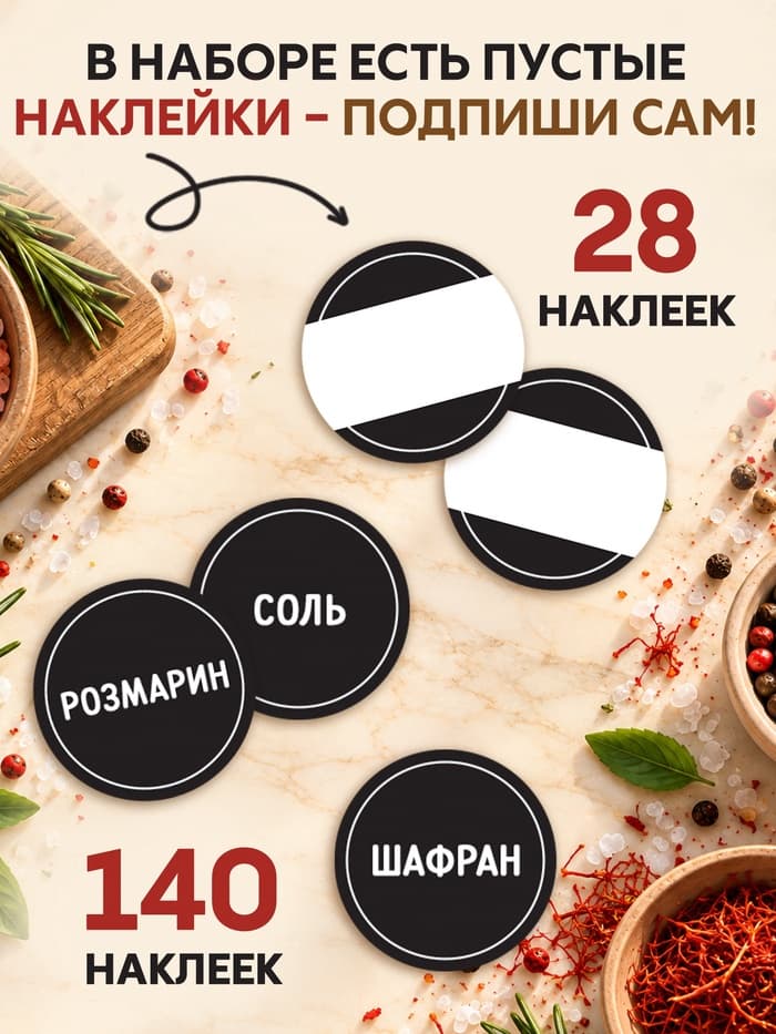 Альбом наклеек «Стикеры для специй», 168 шт.