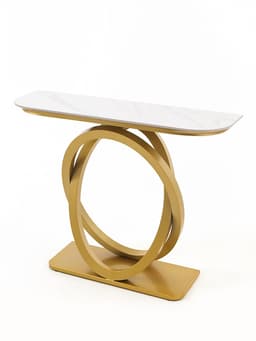 Консоль узкая, напольная, 100×30×80 см, искусственный камень, металл
