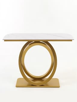 Консоль узкая, напольная, 100×30×80 см, искусственный камень, металл