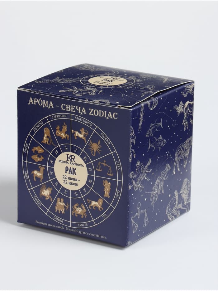 Свеча ароматическая в стакане «Зодиак: Рак», 7.6×7.6×8.5 см, соевый воск
