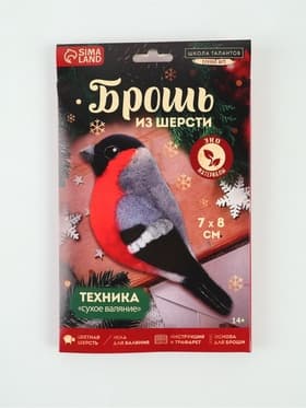 Набор для творчества. Валяние броши из шерсти «Снегирь»