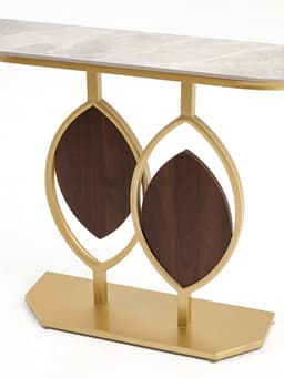 Консоль узкая, напольная, 100×30×80 см, искусственный камень, металл