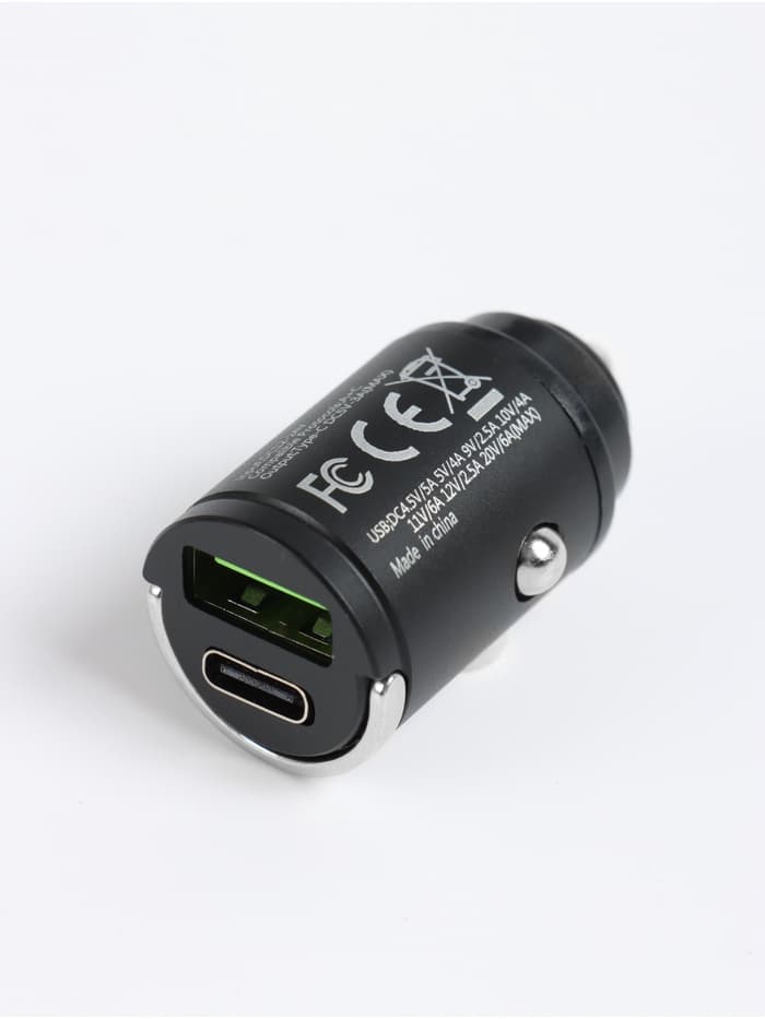 Зарядное устройство в прикуриватель автомобиля, USB, Type-C, с быстрой зарядкой