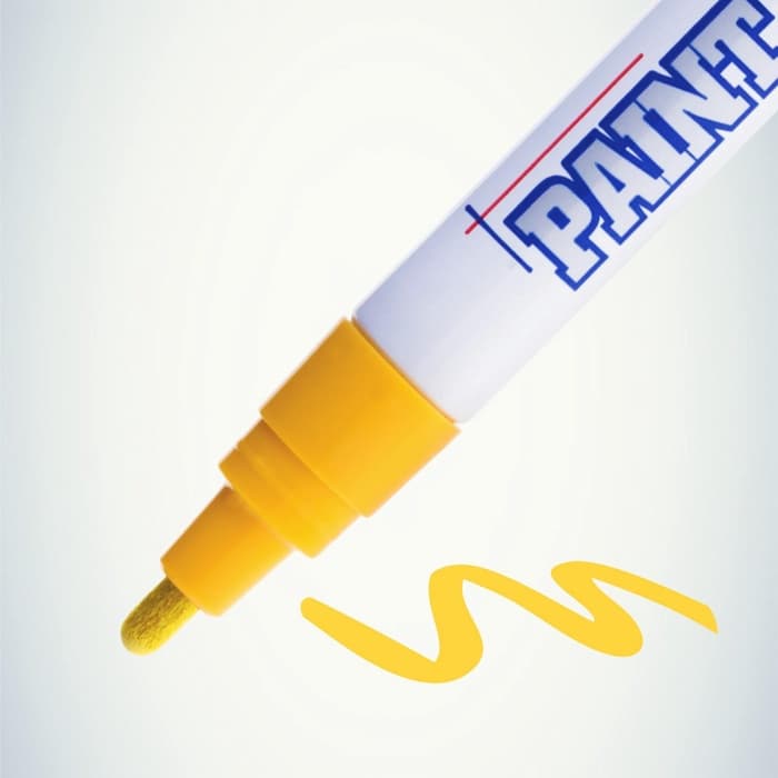 Маркер-краска MunHwa, лаковый, нитро-основа, жёлтая, узел 4 мм