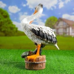 Садовая фигура из полистоуна «Пеликан с рыбкой», 26×17×44 см